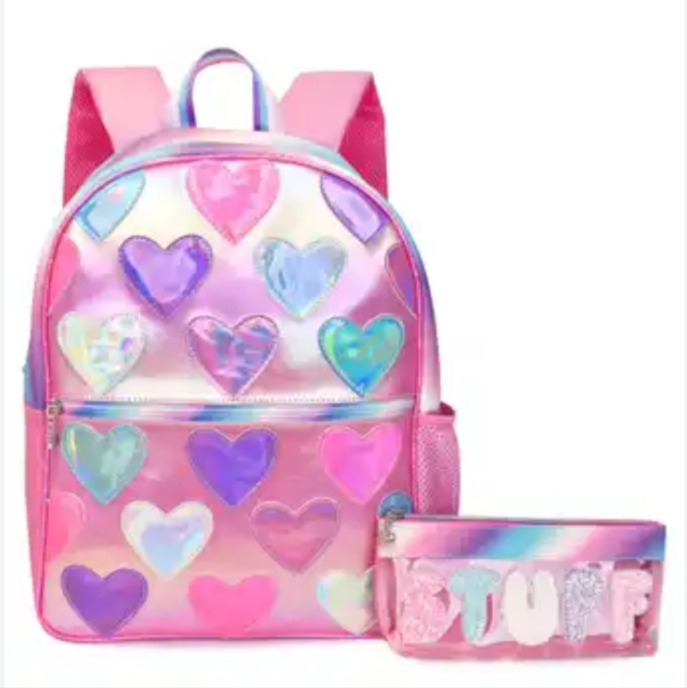 Metallic Heart Backpack